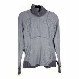 LULULEMON Runderful Gray Long Sleeve 1/2 Zip Mock Neck Pullover Women's Size 6